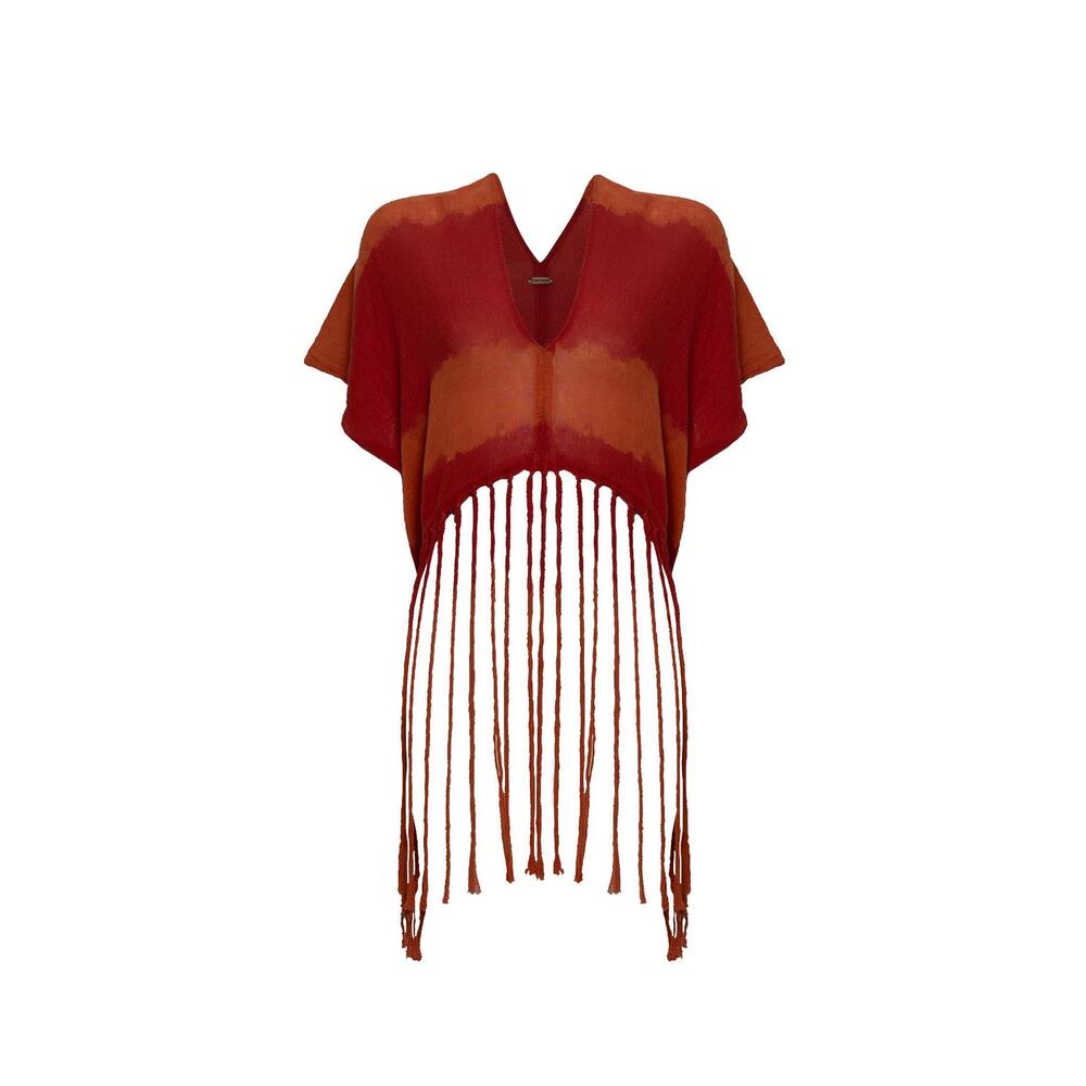 NEW CARAVANA women's winiketik crop top in cayenne tie dye